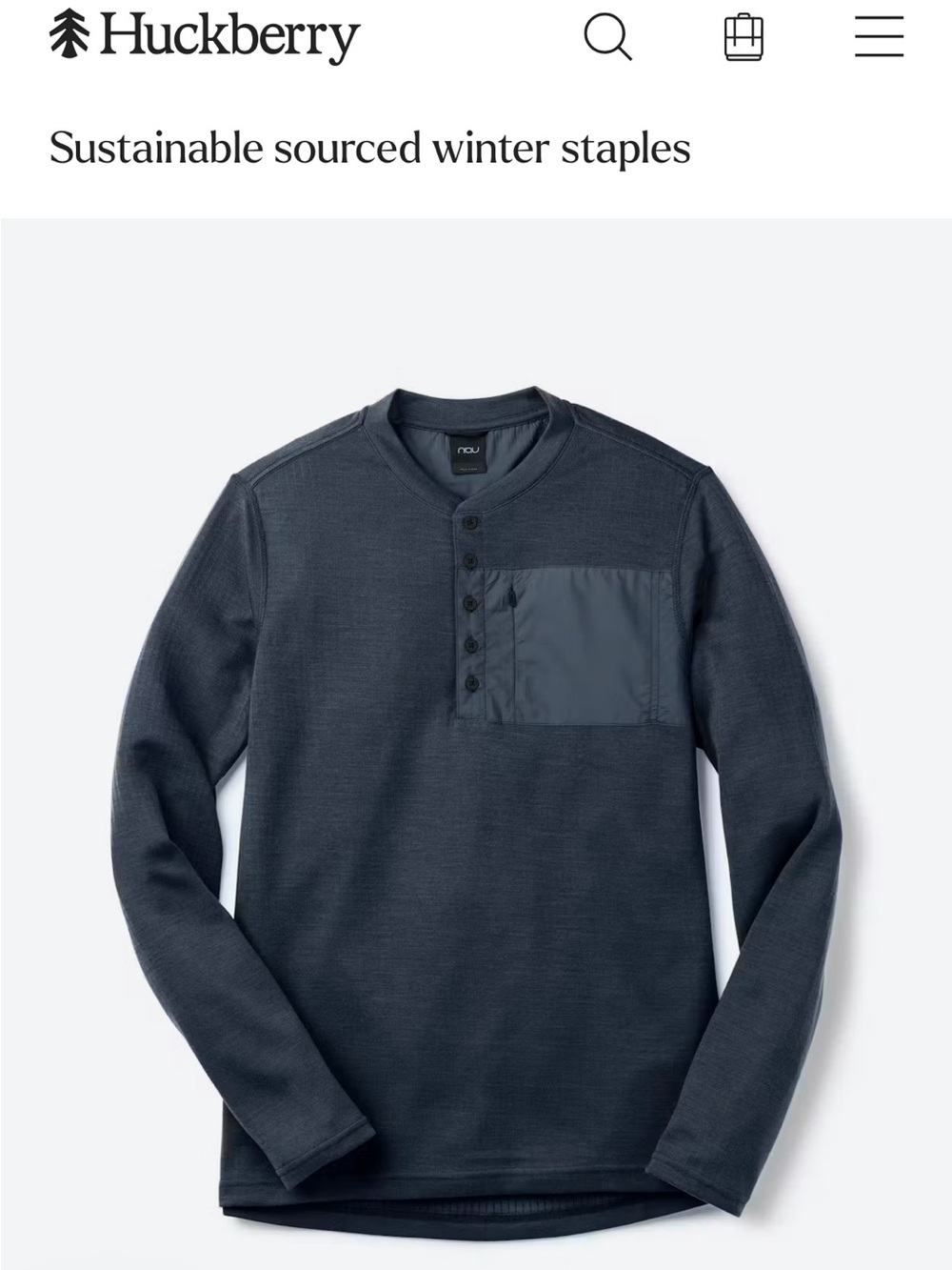 Nau | NWOT | wool blend Randygoat pullover | men’s | large | navy blue